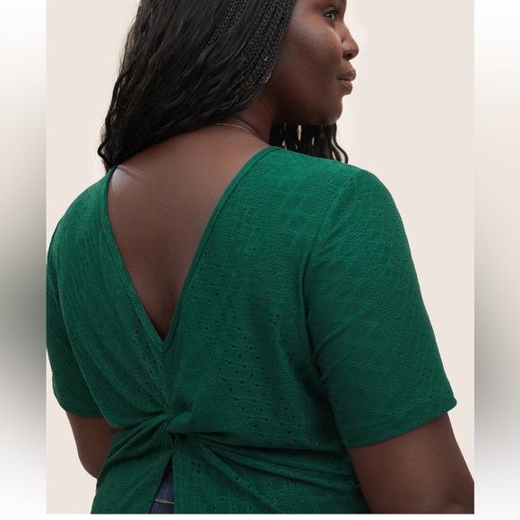 BloomChic Plus Size XL Plain Textured Twist Back T-shirt us14-16 - Picture 5 of 8